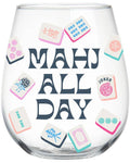 Mahjong Stemless Wine Glass 22oz | Mahj All Day