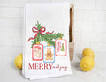 Merry Mahjong Christmas Tile Swag Tea Towel